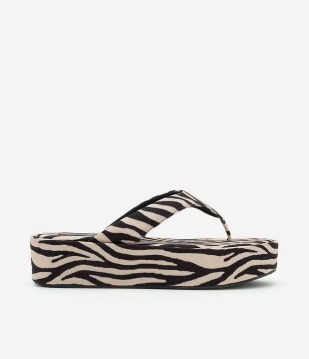 Sandália Chinelo Flatform Estampa Animal Print Zebra