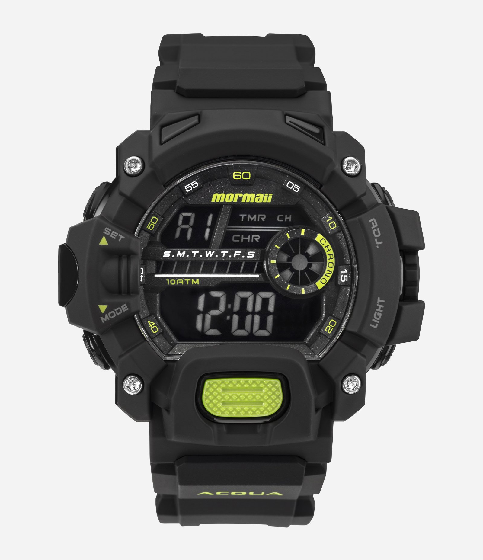 Relógio Mormaii Masculino Digital com Pulseira em Borracha e Caixa em Polimero Preto 1