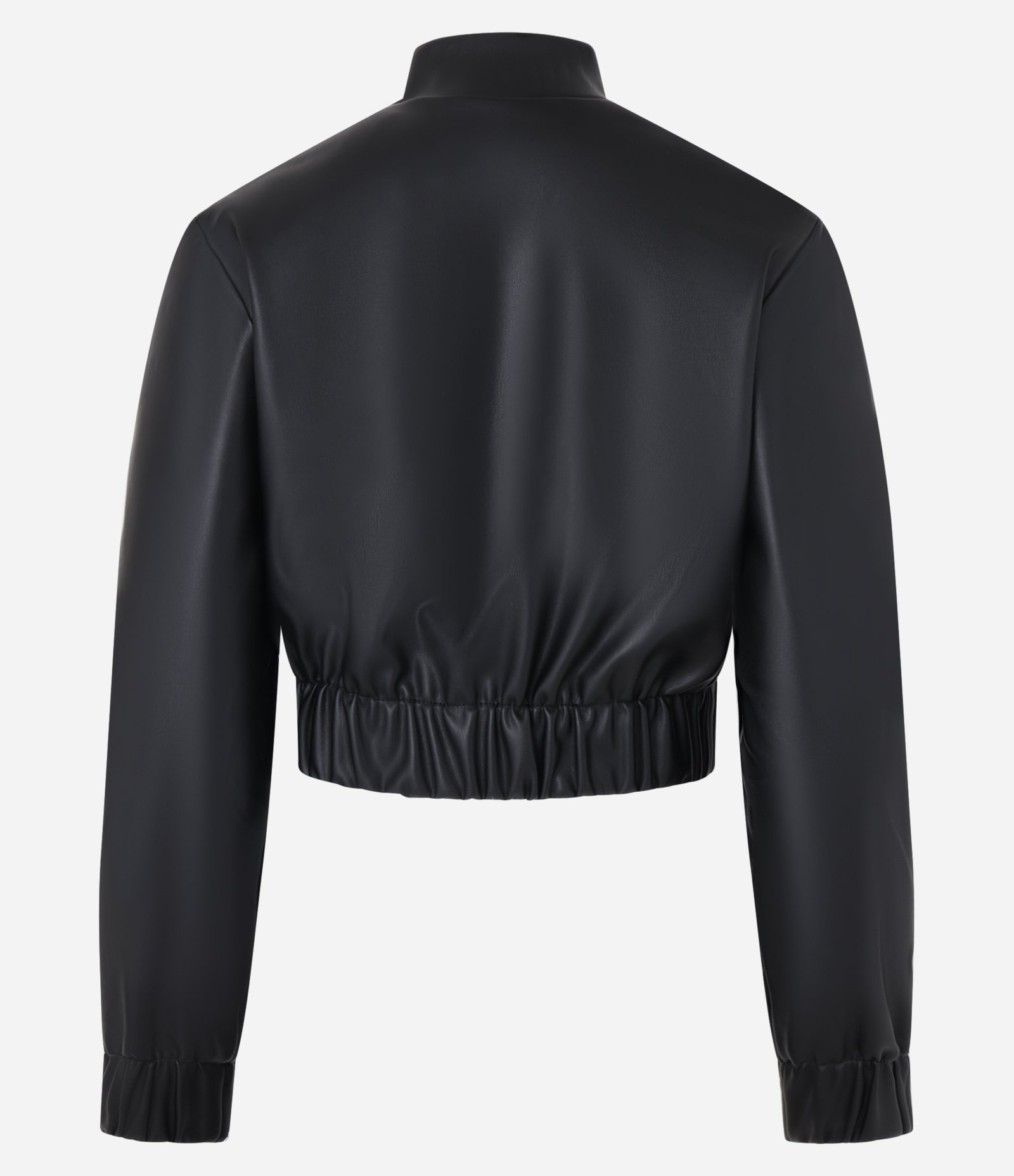 Jaqueta Bomber em PU com Recortes e Zíper Frontal Preto 8