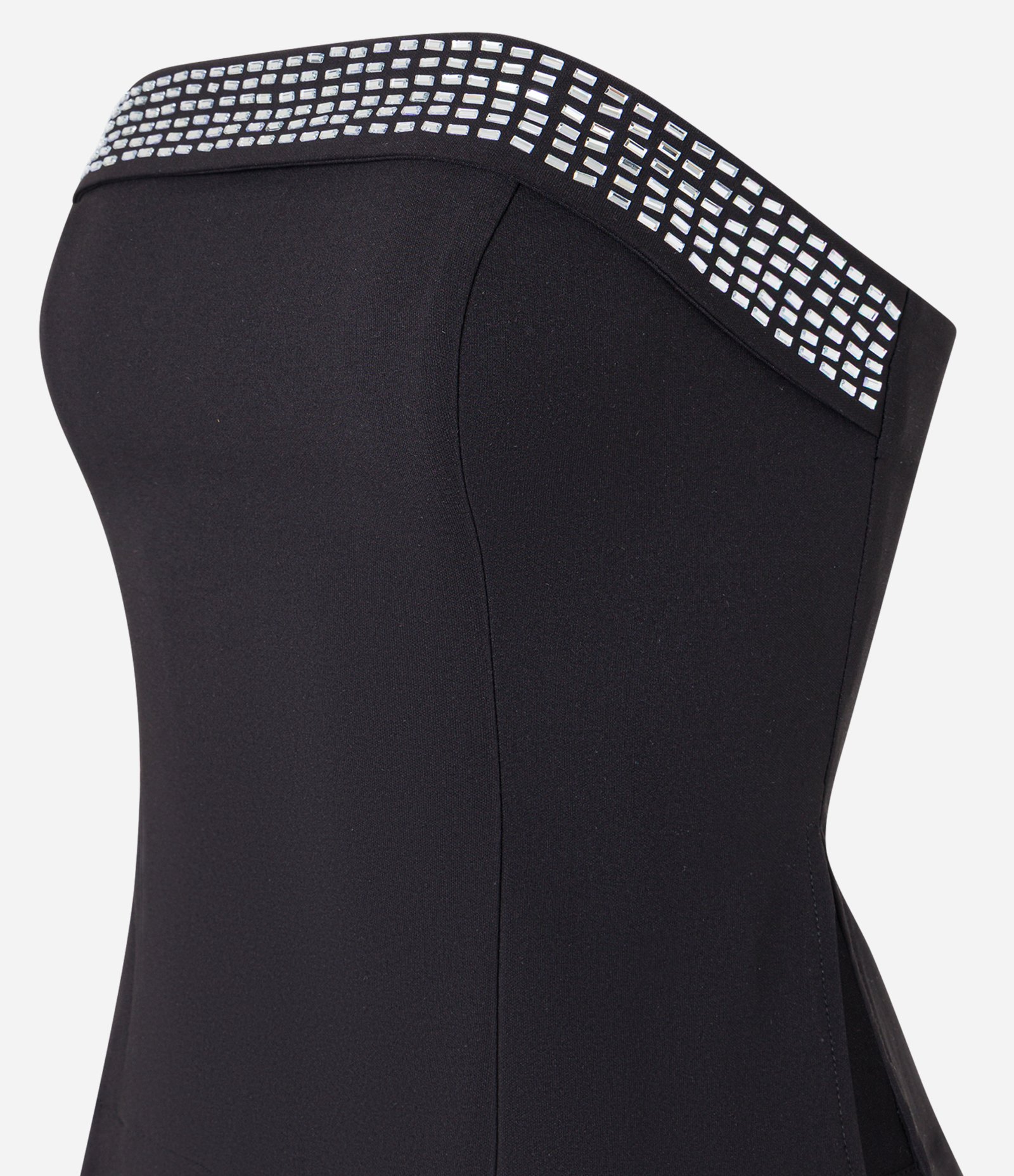 Blusa Alongada em Alfaiataria com Brilhos Aplicados Preto 7