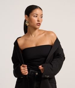 Blusa Sem Alças Seamless com Pala Dobrada