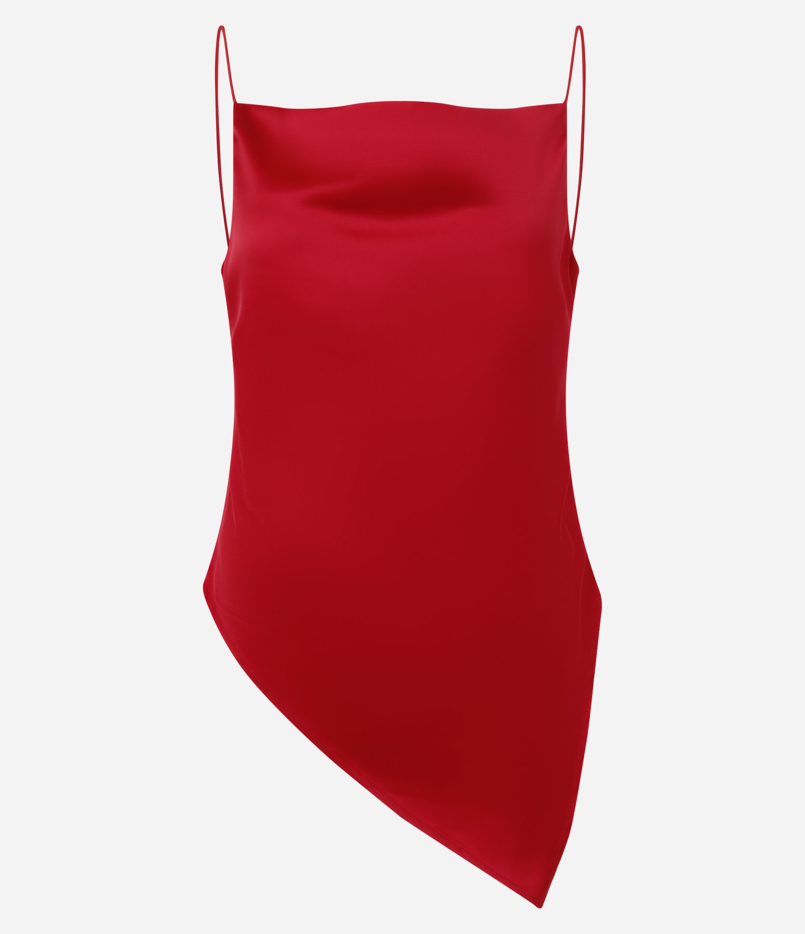 Blusa de Alça Acetinada com Decote Degagê Vermelho 5