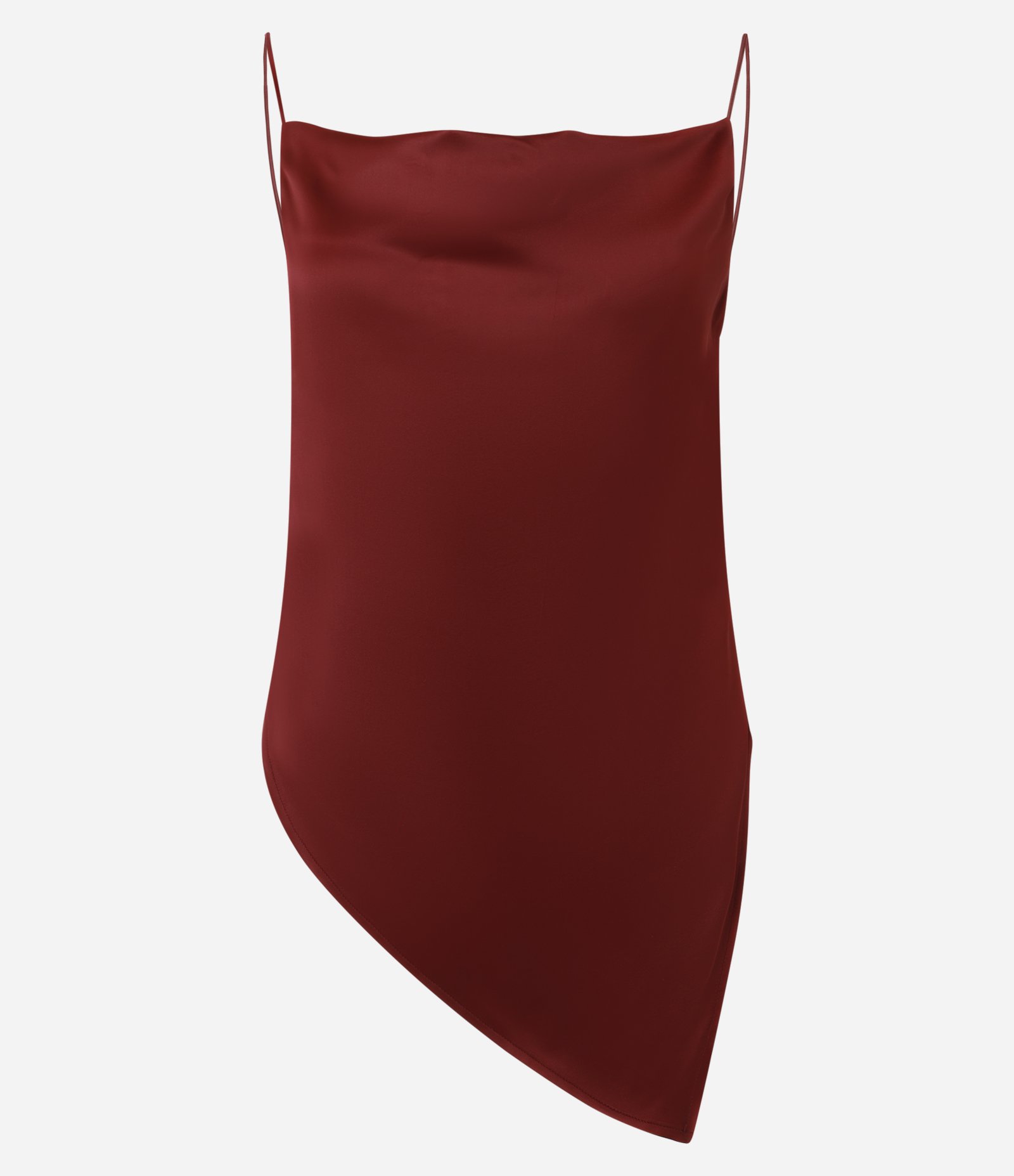 Blusa de Alça Acetinada com Decote Degagê Vinho 5