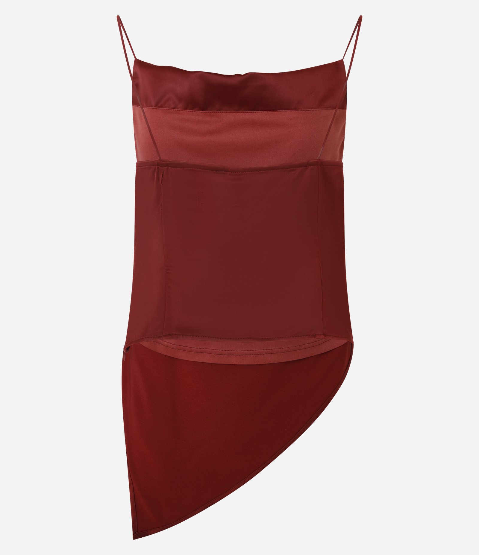 Blusa de Alça Acetinada com Decote Degagê Vinho 6