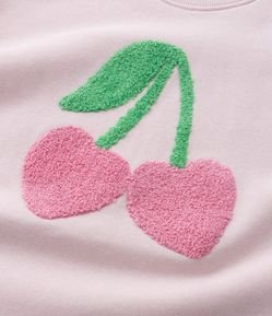 Casaco Infantil com Bordado de Cerejinha - Tam 5 a 14 Anos