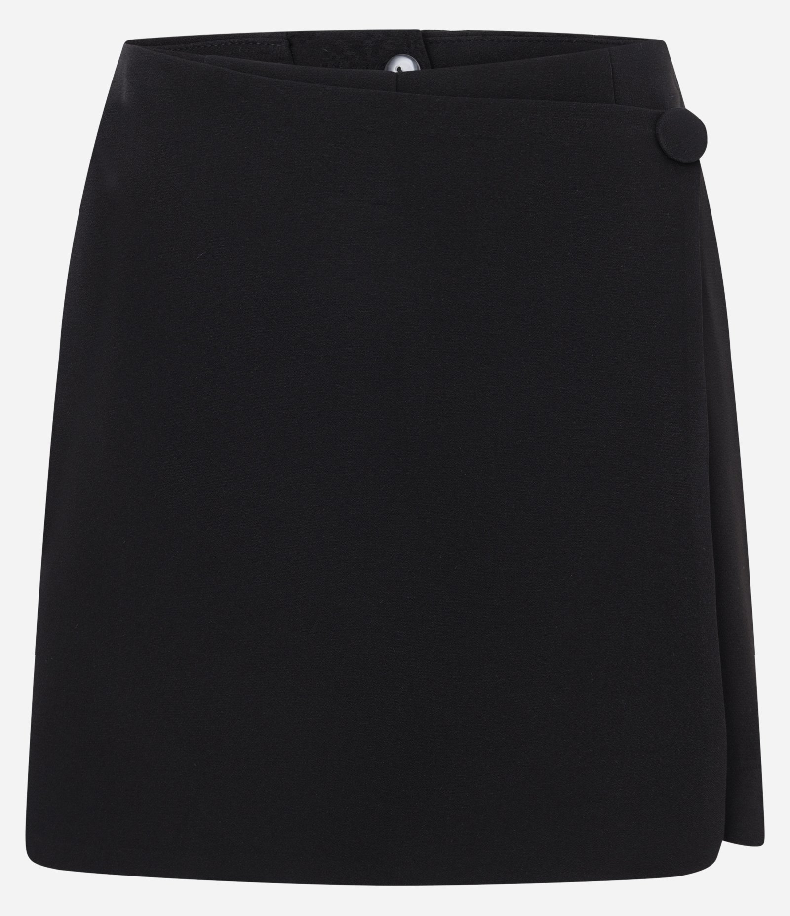 Short Saia em Bengaline com Botão no Transpasse Preto 7