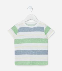Camiseta Infantil com Estampa de Listras Largas - Tam 1 a 5 Anos