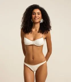 Biquíni Calcinha Asa Delta com Viés Metalizado