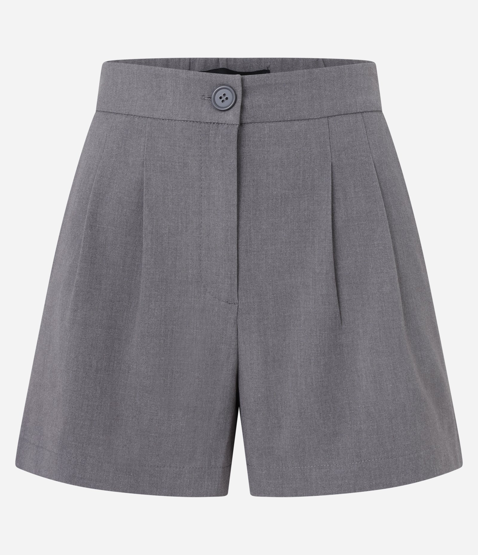 Short Alfaiatado com Pregas e Bolsos Cinza