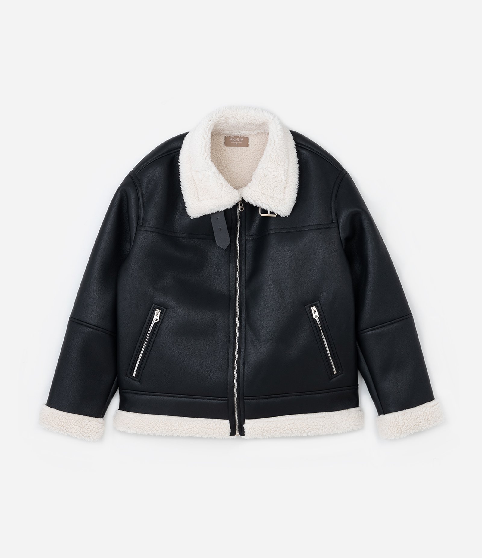 Jaqueta em Material Sintético com Pelos Curve & Plus Size Preto 5