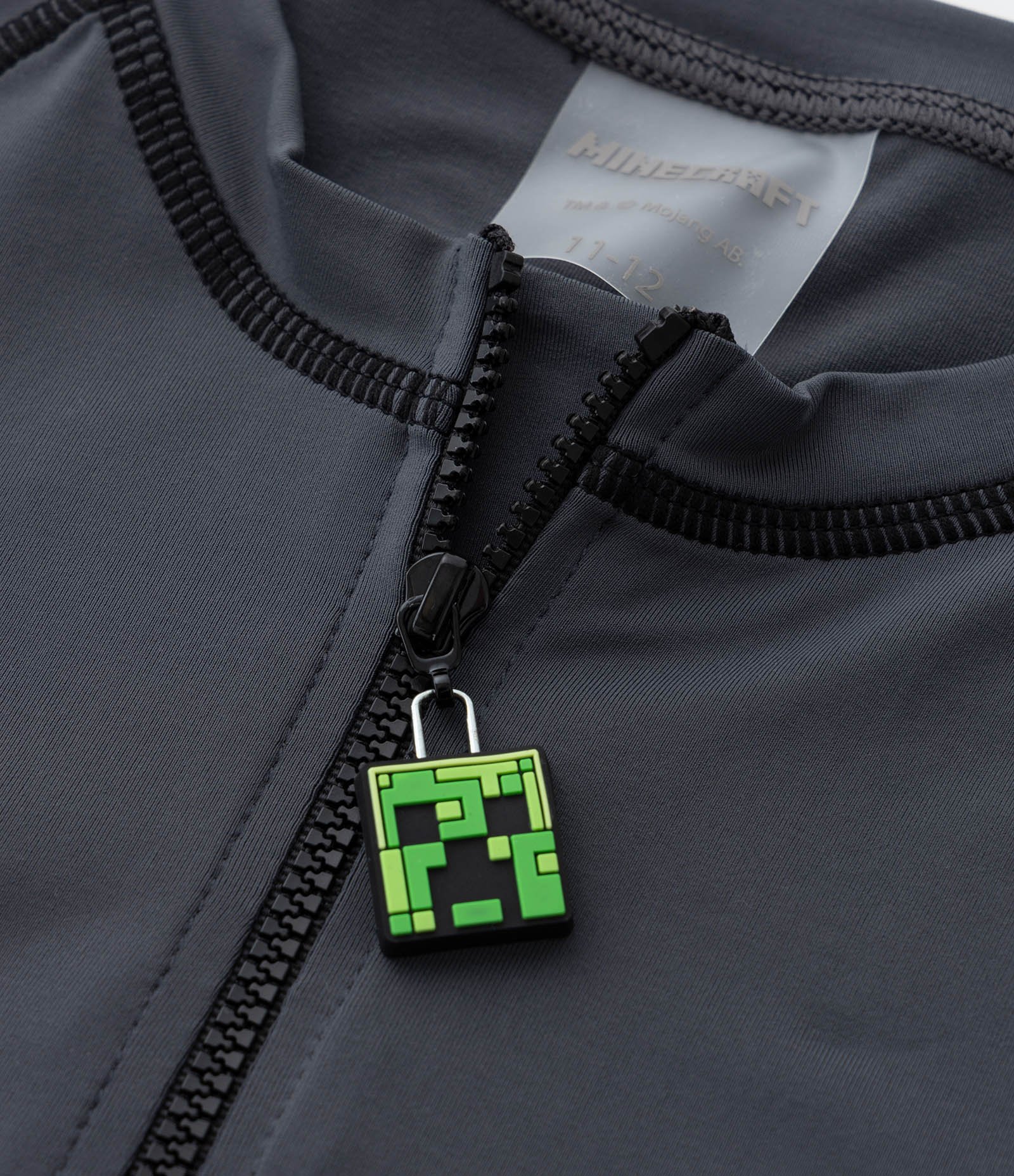 Camiseta Infantil com Proteção UV e Estampa Minecraft - Tam 5 a 14 Anos Cinza 5