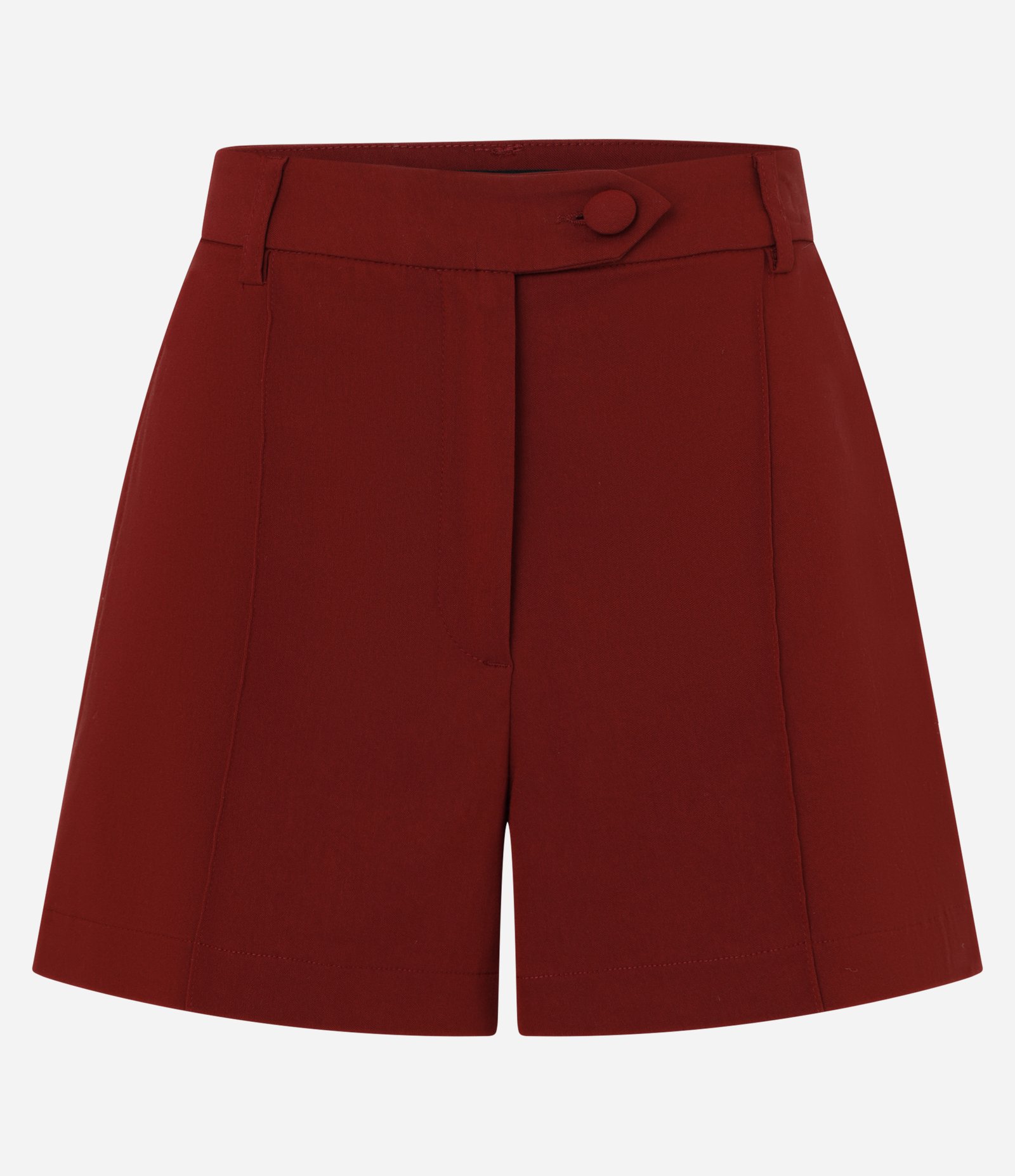Short em Bengaline com Friso Frontal e Fechamento com Transpasse Bordô 5