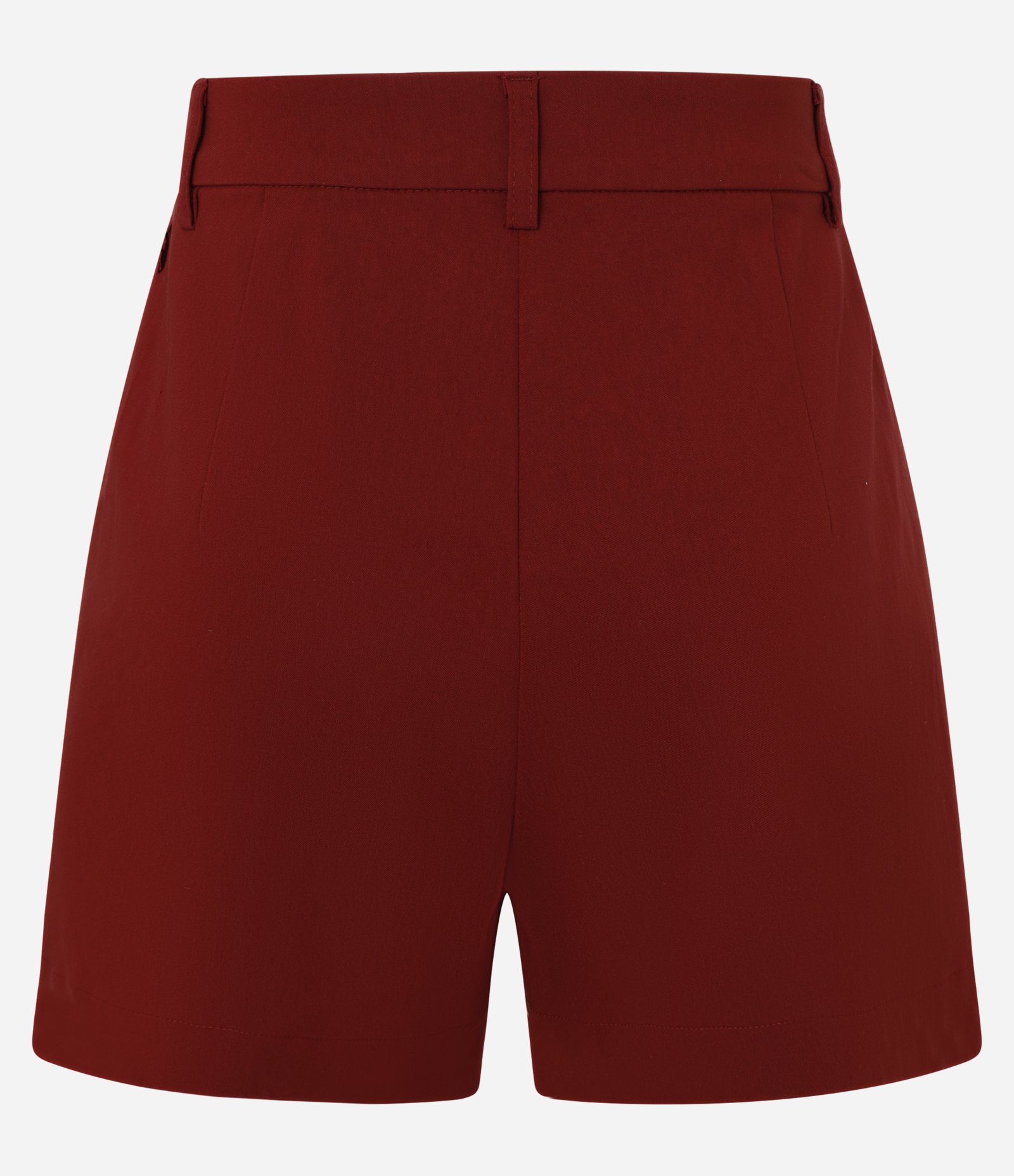 Short em Bengaline com Friso Frontal e Fechamento com Transpasse Bordô 6