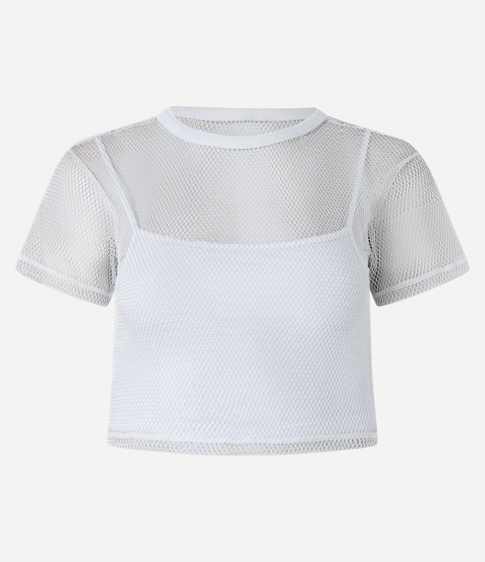 Blusa Cropped em Fio Metalizado com Top Interno Branco 3