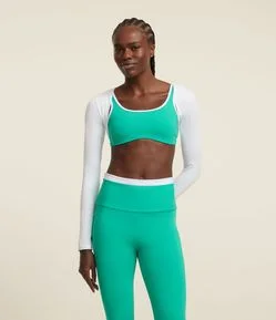 Casaco Bolero Esportivo em Microfibra com Mangas Longas