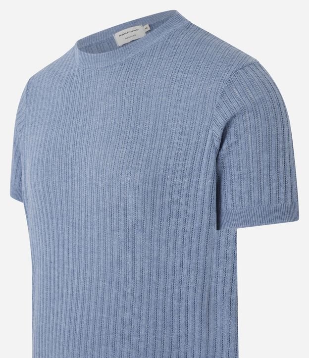 Camiseta Regular com Textura Horizontal