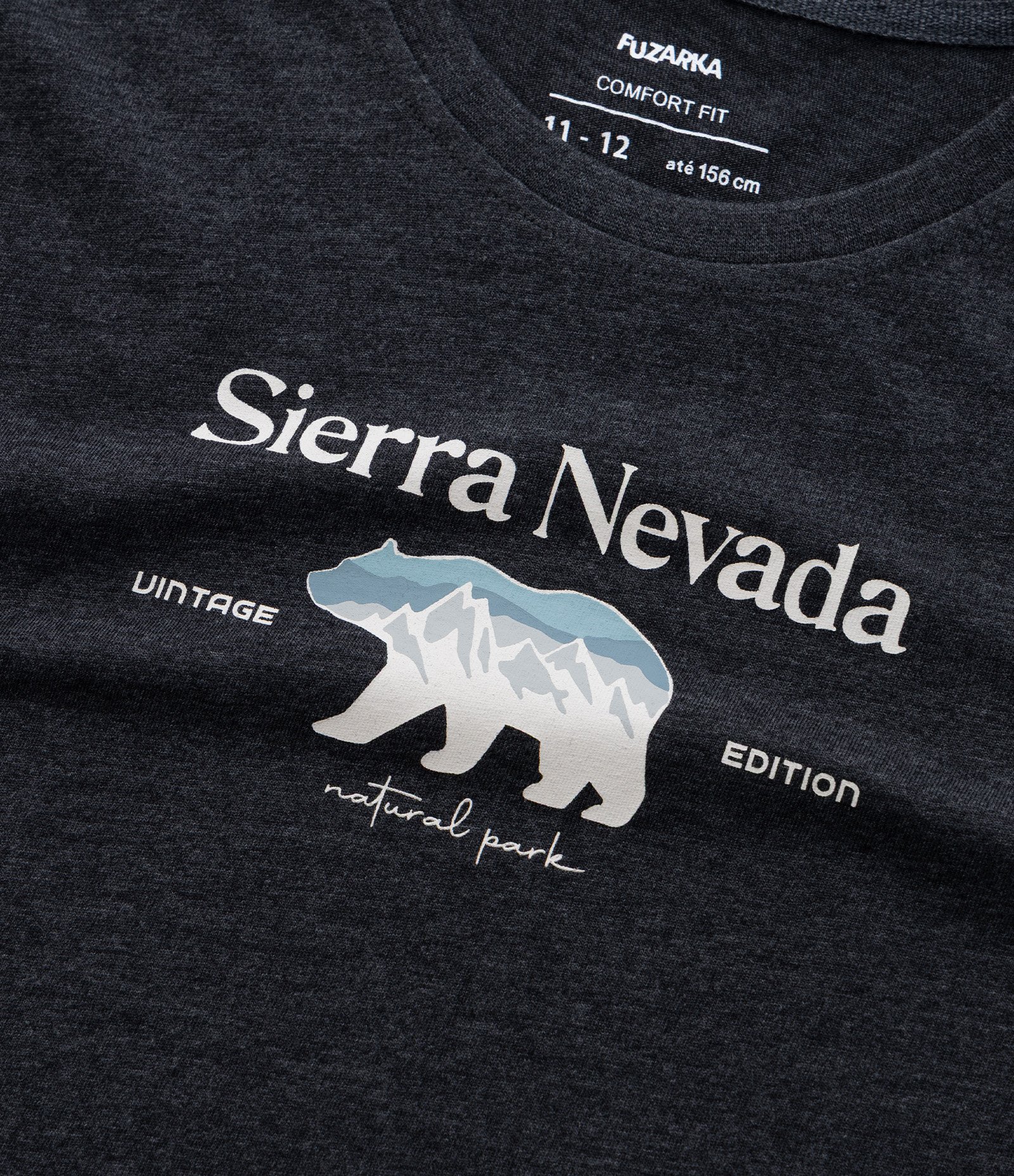 Camiseta Infantil com Lettering e Estampa Urso - Tam 5 a 14 Anos Preto 4