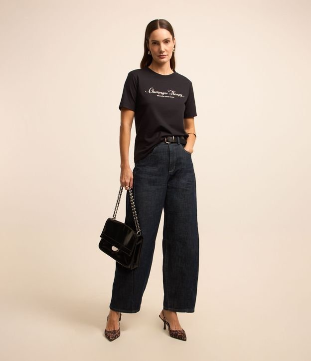 Blusa em Algodão com Estampa Champagne Therapry