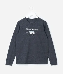 Camiseta Infantil com Estampa Lettering Sierra Nevada - Tam 5 a 14 Anos