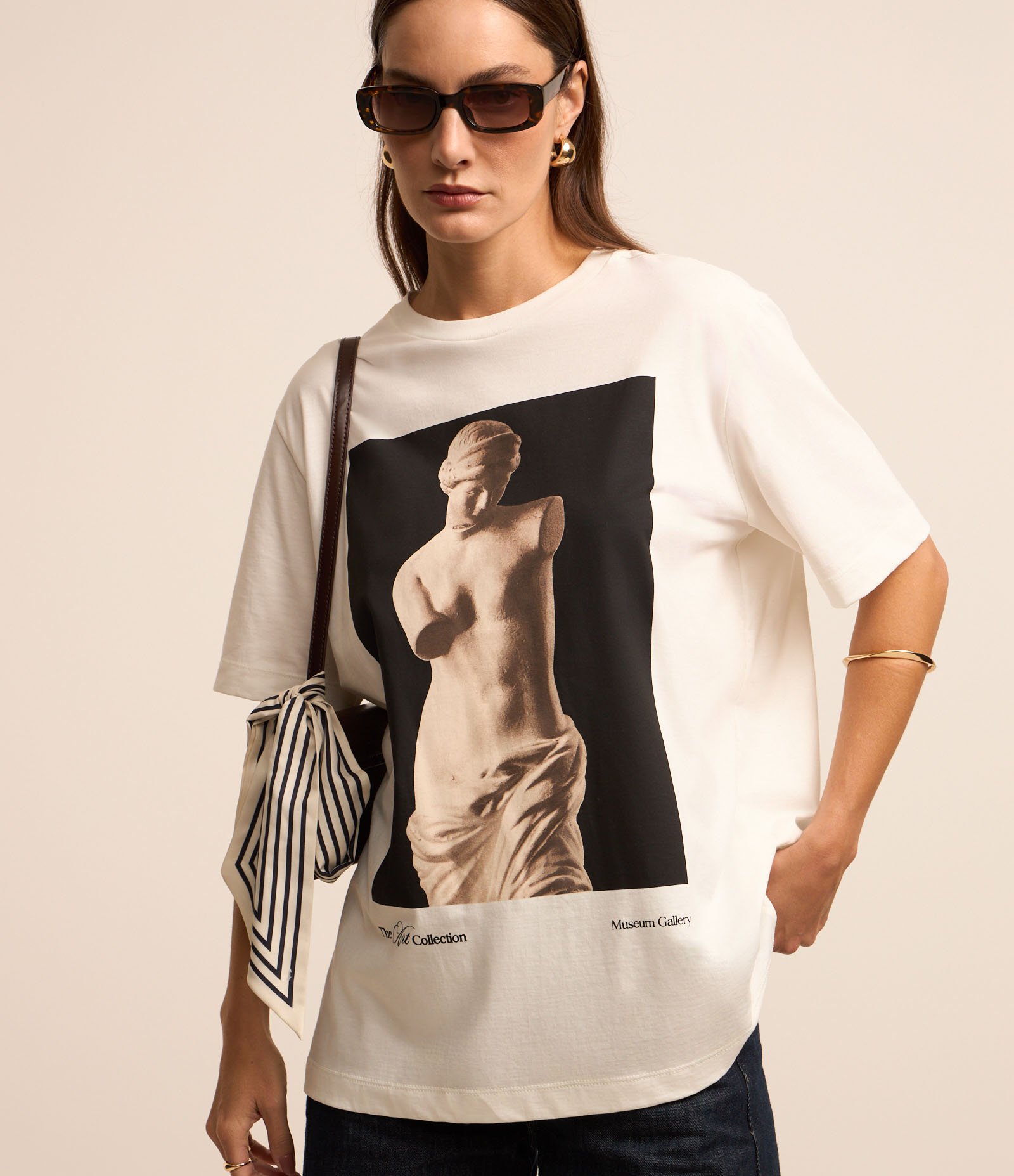 Blusa em Algodão com Estampa Photoprint Vênus de Milo Branco 4