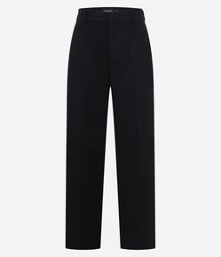 Calça Reta em Alfaiataria com Passantes no Cós