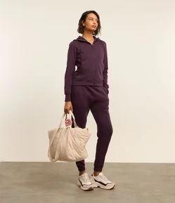 Calça Esportiva de Moletom com Friso Frontal