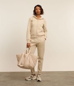 Calça Esportiva de Moletom com Friso Frontal