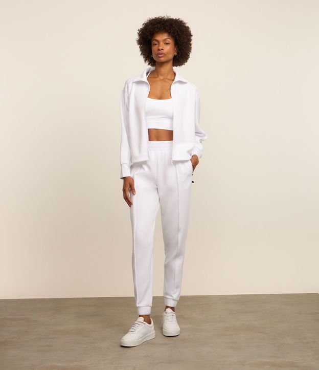 Calça Jogger em Microfibra Pesada com Frisos