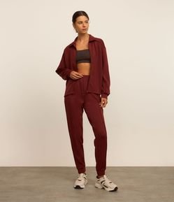 Calça Jogger em Microfibra Pesada com Frisos