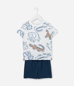 Conjunto Infantil com Estampa de Bichinhos - Tam 1 a 6 Anos