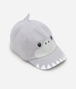 Boné Aba Curva Infantil com Estampa Tubarão com Barbatana - Tam U