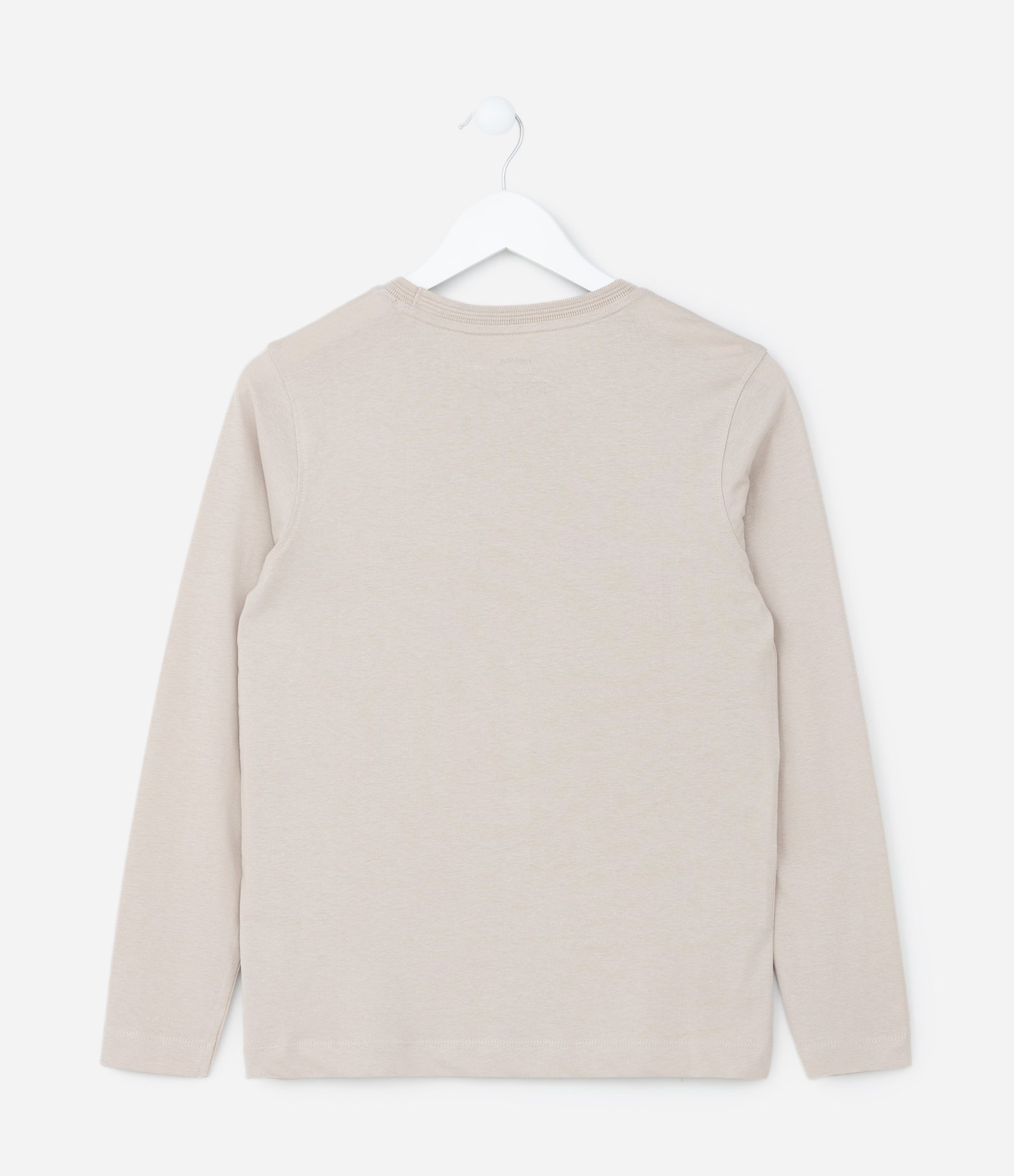Camiseta Infantil Básica com Bolsinho - Tam 5 a 14 Anos Bege 2
