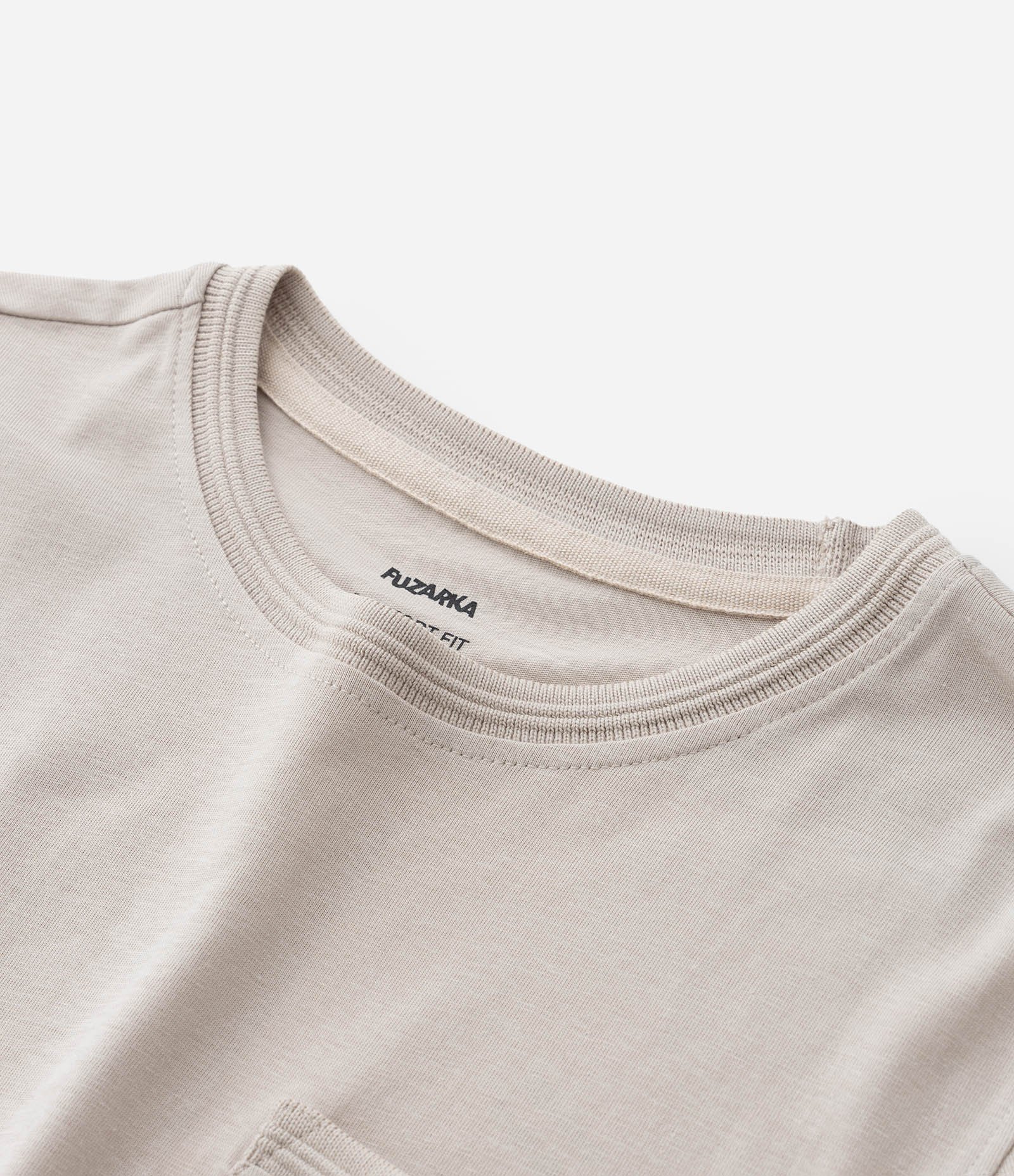 Camiseta Infantil Básica com Bolsinho - Tam 5 a 14 Anos Bege 4