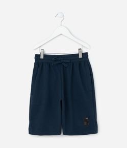 Bermuda Infantil com Cós Elástico e Etiqueta na Barra - Tam 5 a 14 Anos