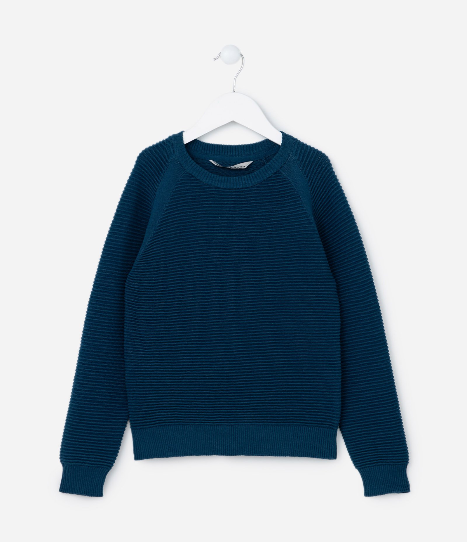 Blusão Infantil Canelado com Cava Raglan - Tam 5 a 14 Anos Azul Escuro 1