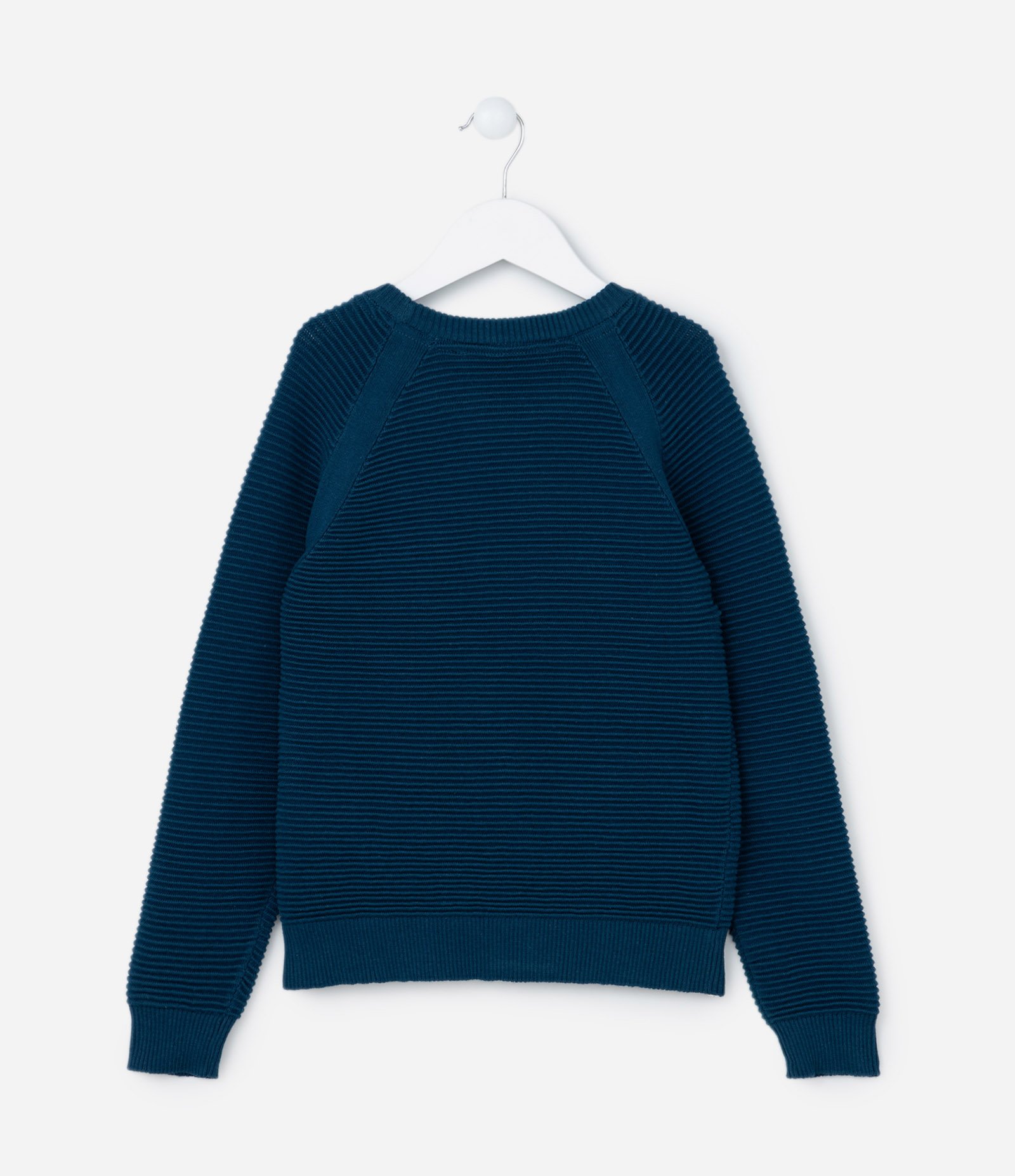 Blusão Infantil Canelado com Cava Raglan - Tam 5 a 14 Anos Azul Escuro 2