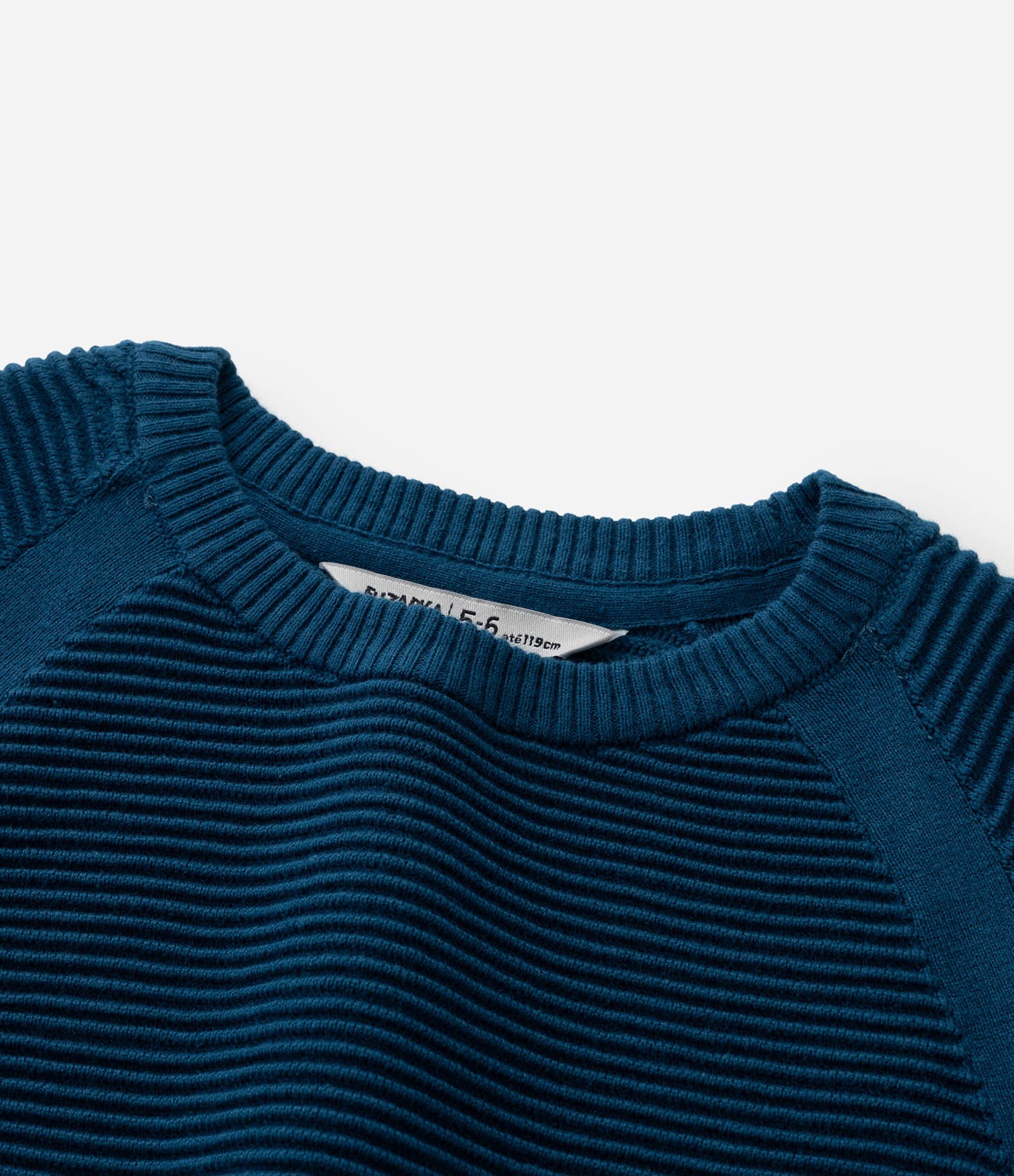 Blusão Infantil Canelado com Cava Raglan - Tam 5 a 14 Anos Azul Escuro 5