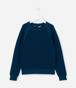 Blusão Infantil Canelado com Cava Raglan - Tam 5 a 14 Anos