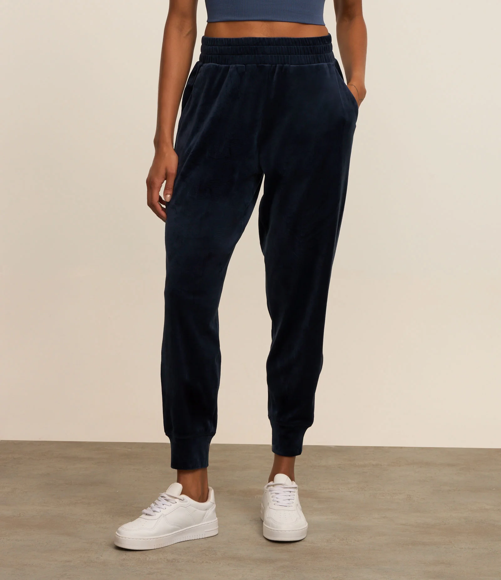 Calça Jogger Esportiva em Microfibra com Cós de Elástico Azul 2