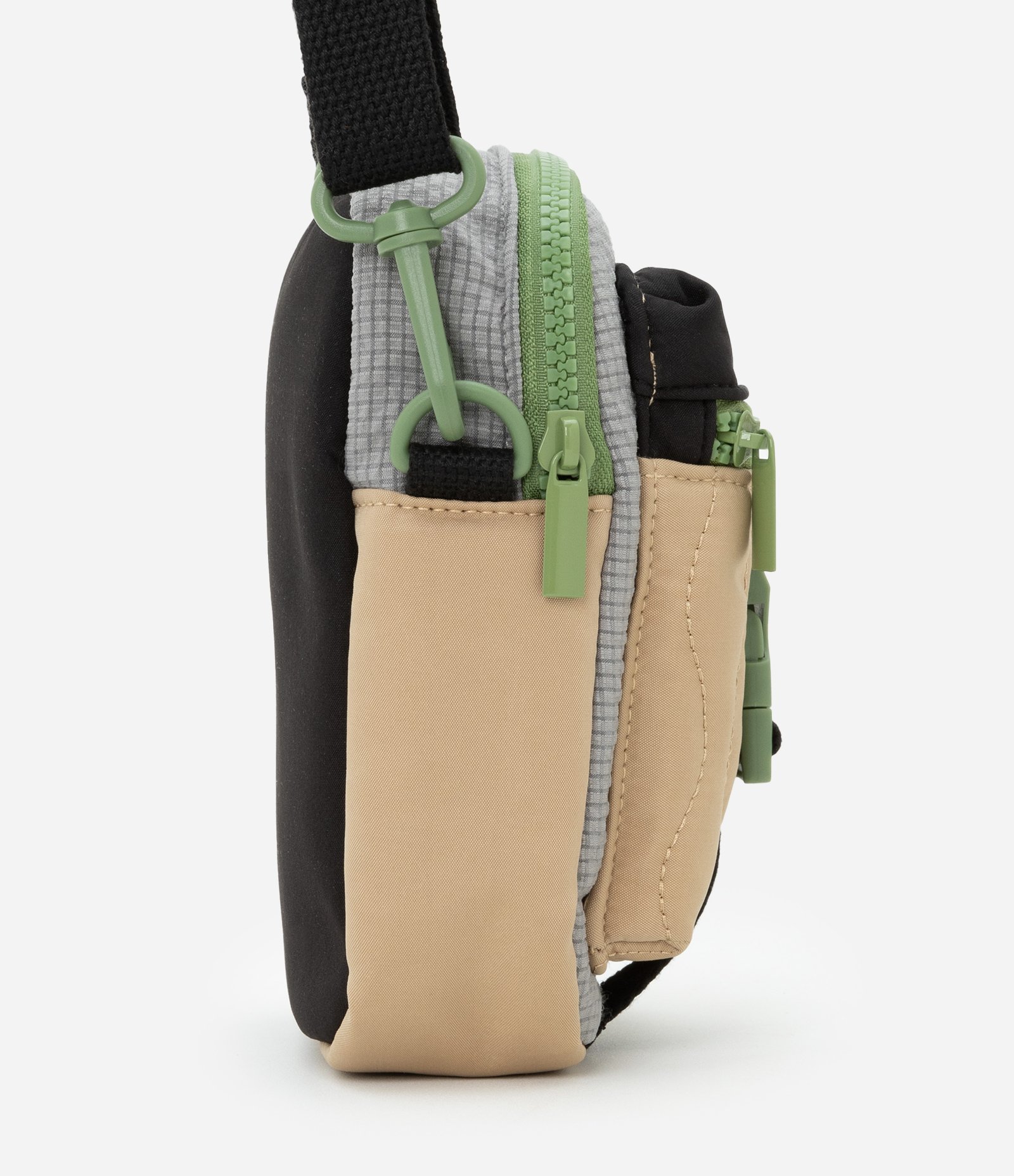 Bolsa Transversal Infantil com Bolsinhos - Tam Único Bege/Cinza 2