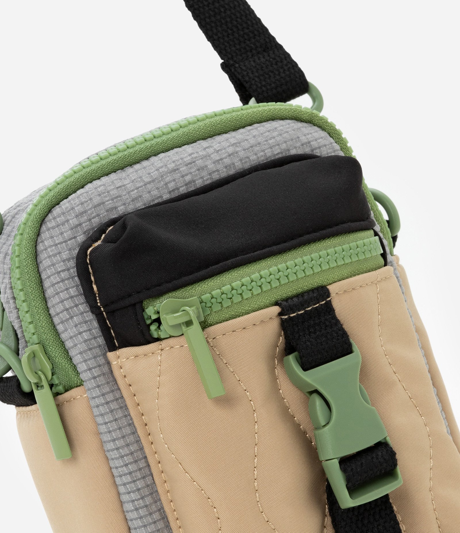 Bolsa Transversal Infantil com Bolsinhos - Tam Único Bege/Cinza 5