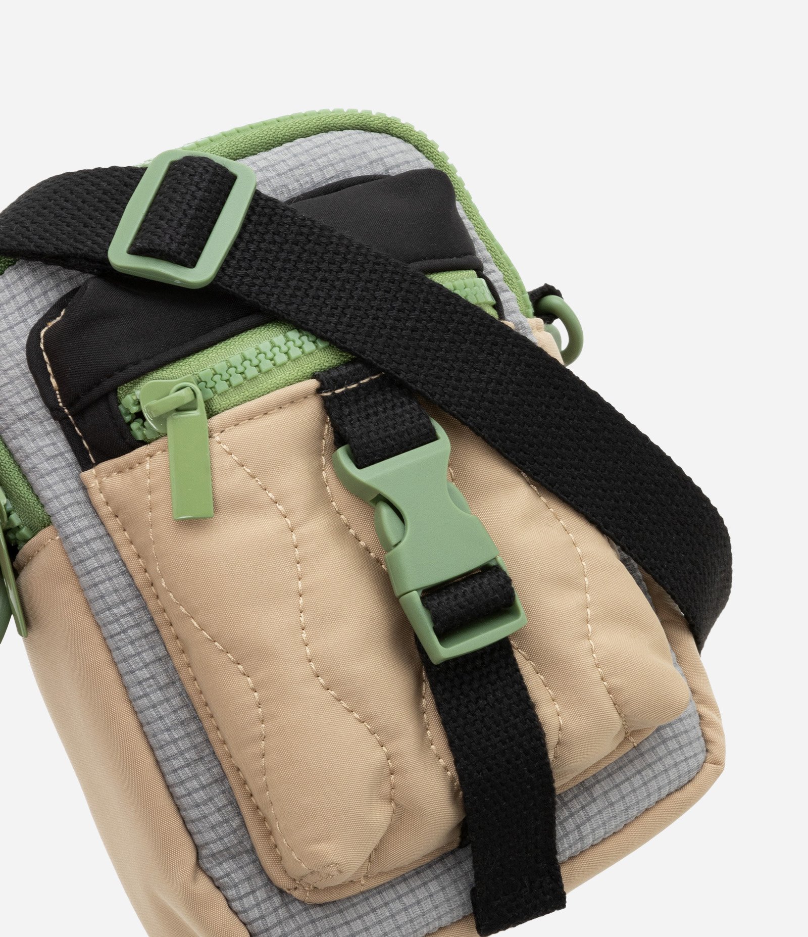 Bolsa Transversal Infantil com Bolsinhos - Tam Único Bege/Cinza 6