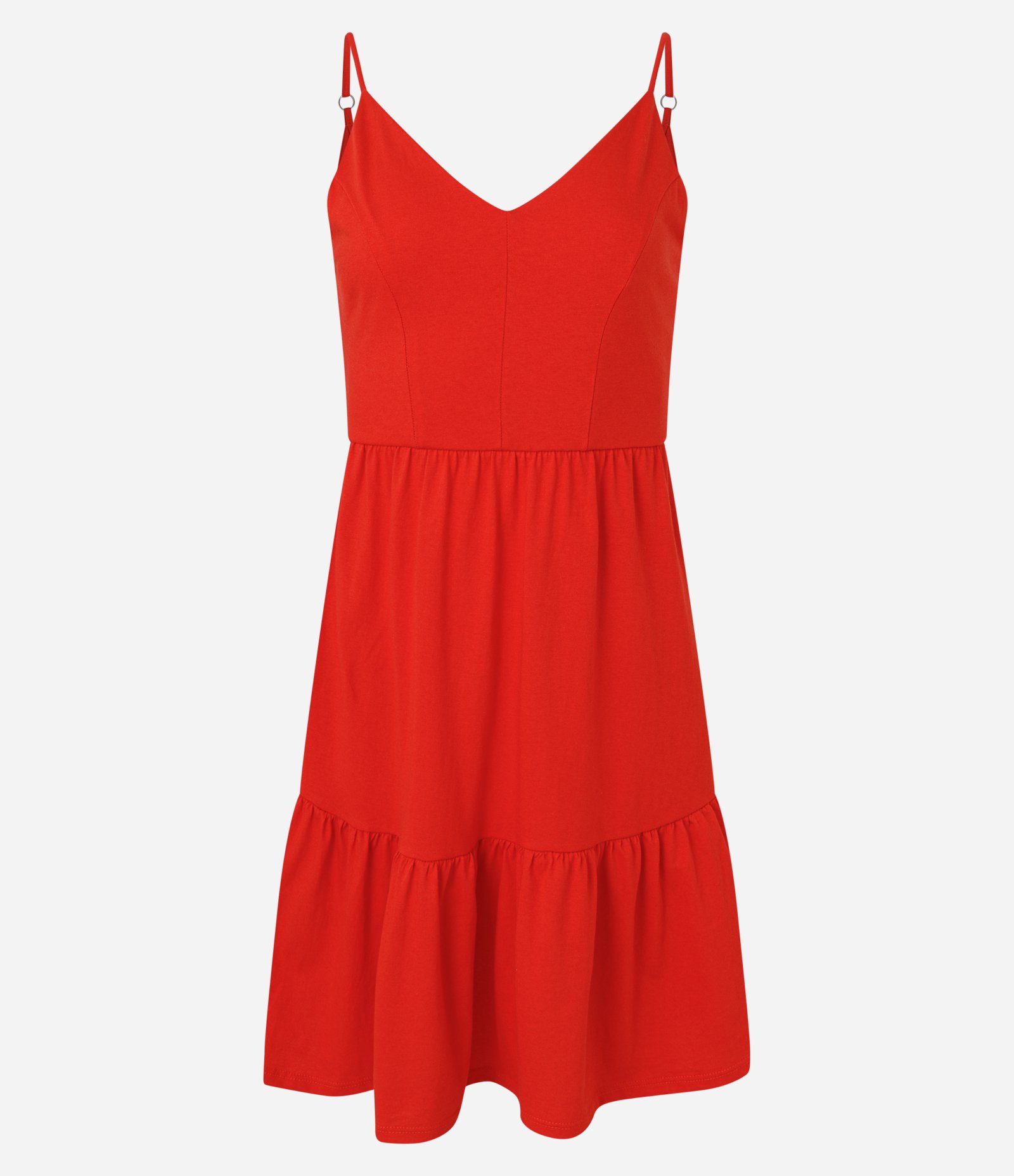 Vestido Curto em Algodão com Recorte e Alcinhas Finas Vermelho 5