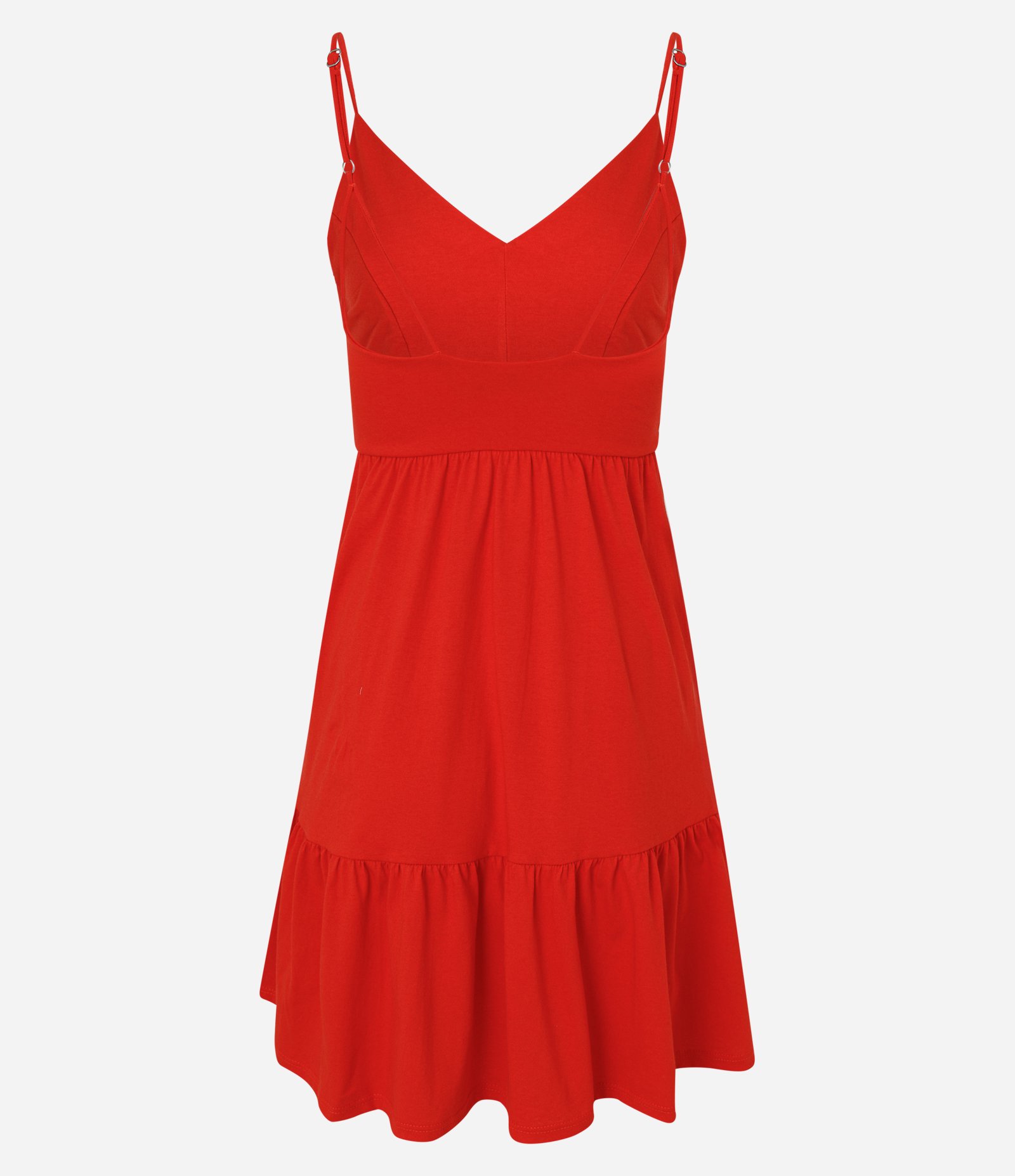 Vestido Curto em Algodão com Recorte e Alcinhas Finas Vermelho 6