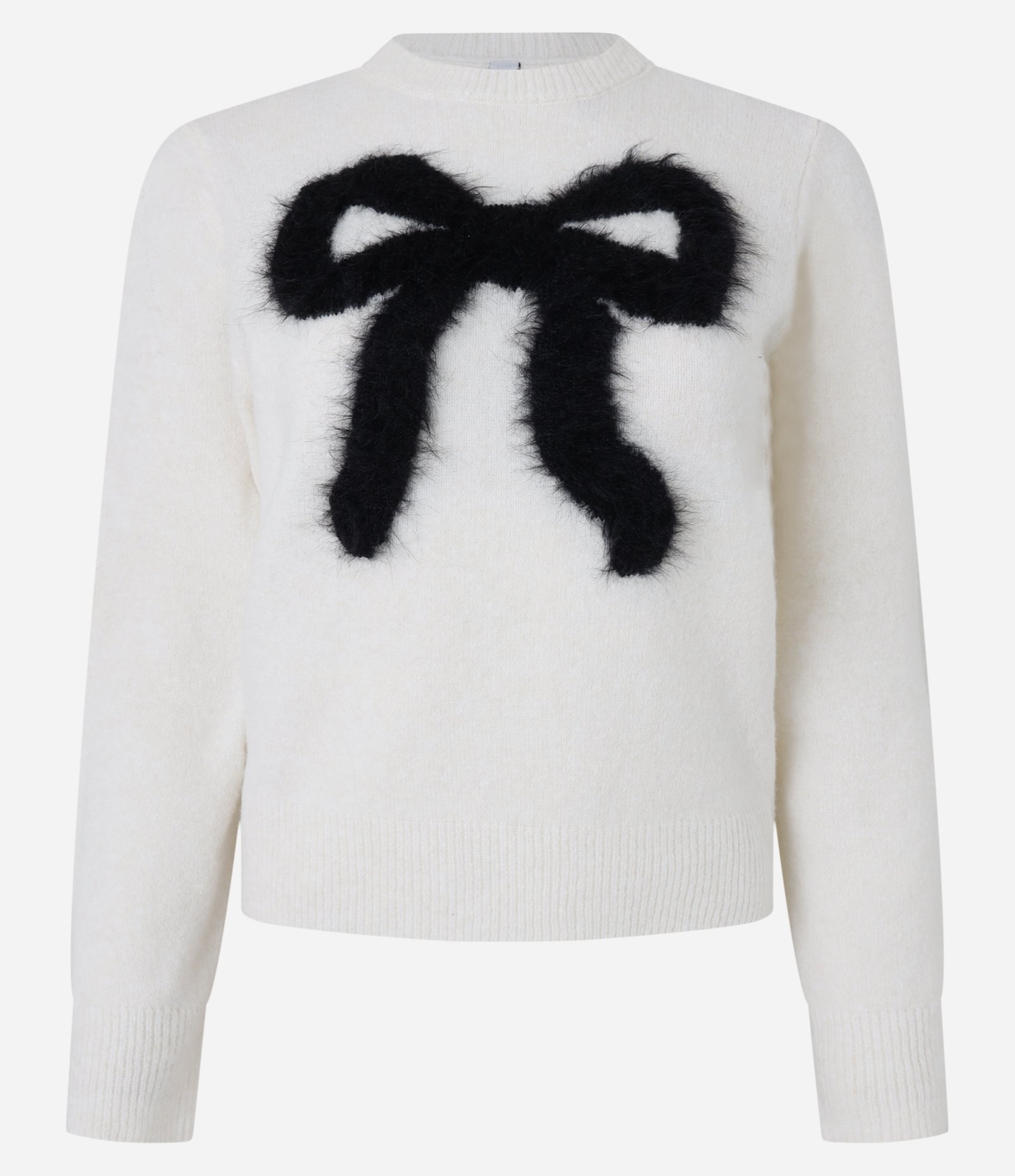 Blusa em Jacquard com Laço Peludinho Branco 4
