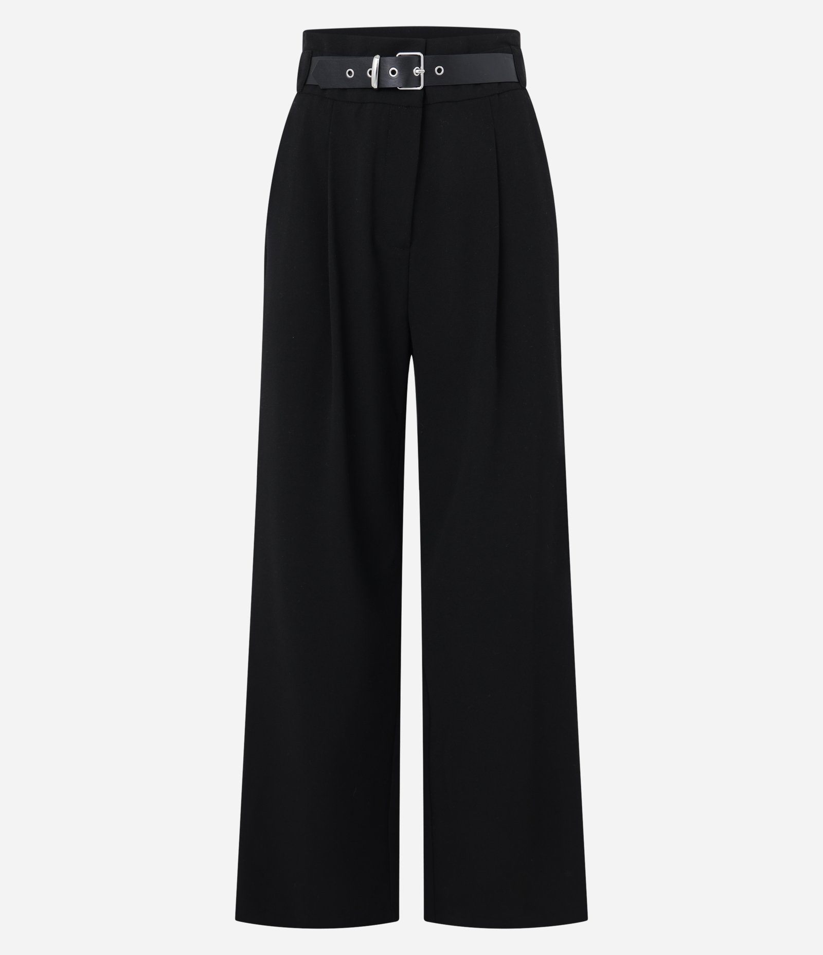 Calça Reta Alfaiataria em Viscose com Cós Largo e Cinto Preto 5
