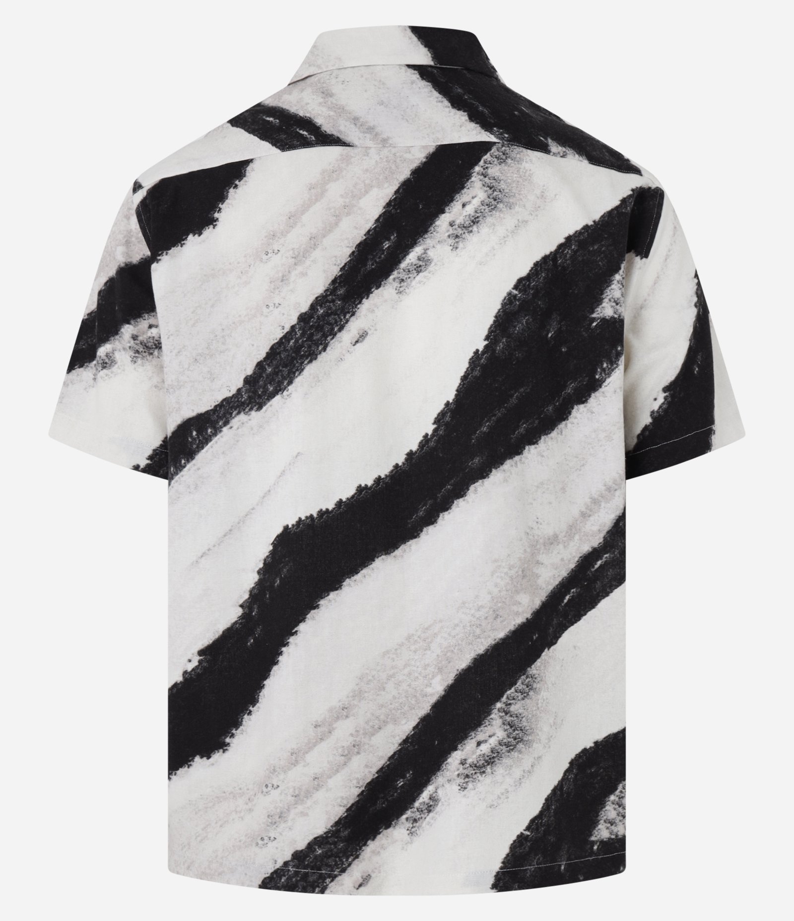 Camisa Boxy em Viscolinho com Textura e Estampa Abstrata Branco/Cinza/Preto 8