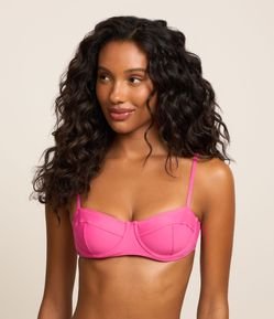 Biquíni Top Meia Taça em Microfibra com Detalhes em Costura