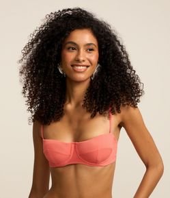 Biquíni Top Em Microfibra Meia Taça Canelada