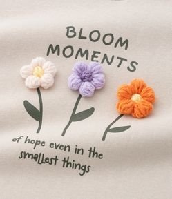 Casaco Infantil com Bordado Aplicado de Flor - Tam 5 a 14 Anos